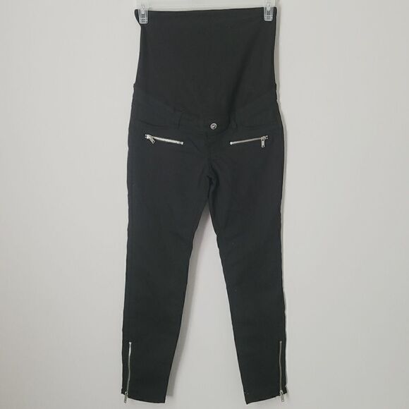 New H&M Mama Black Maternity Skinny Leg Jeans Size 8 NWT - Picture 1 of 7